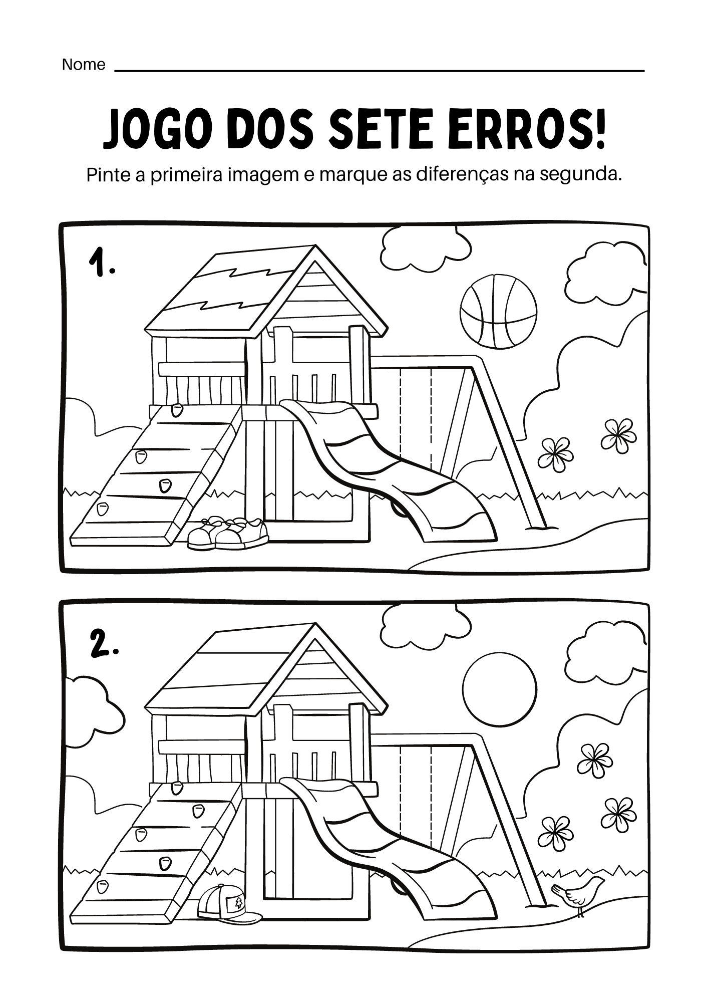 Jogos dos Sete Erros para Imprimir - Desenhos Para Colorir