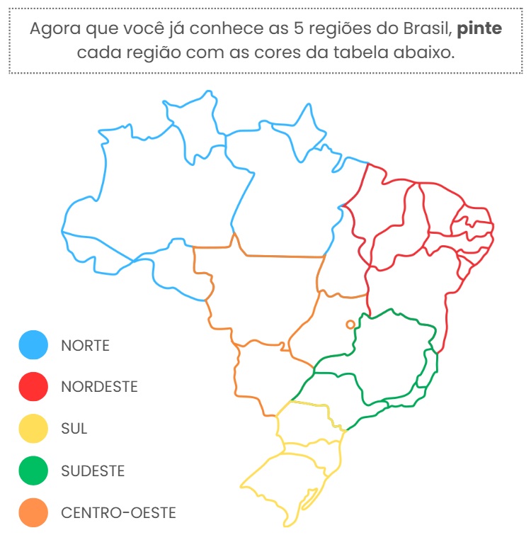 Atividade sobre regiões do Brasil, criar legendas mapa geografia, divisões regionais do Brasil BNCC, atividade de geografia 4º e 5º ano.