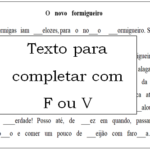 Texto para completar com F e V