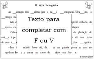Read more about the article Texto para completar com F e V