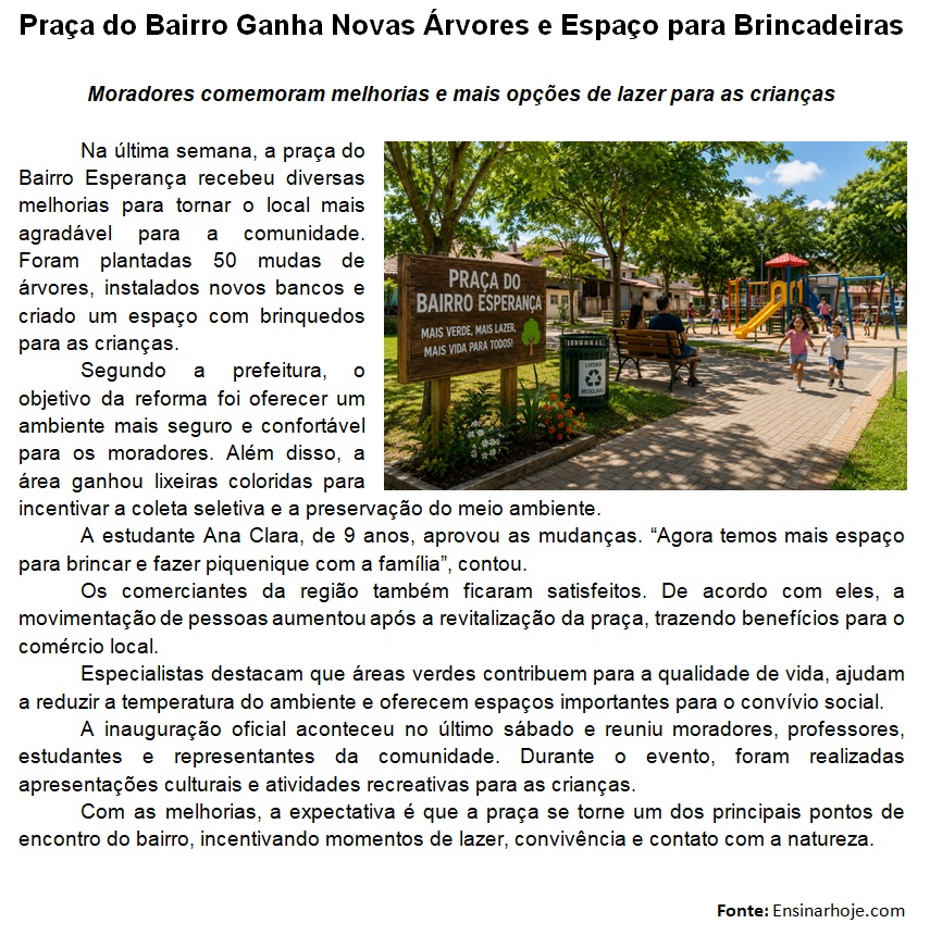 atividade sobre reportagem
gênero textual reportagem
características da reportagem
interpretação de reportagem
atividade de Língua Portuguesa
texto jornalístico para alunos
