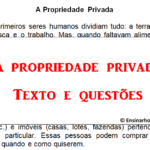 A propriedade privada – Texto e questões