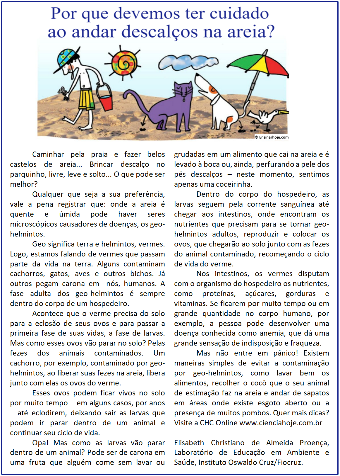 Artigo de divulgação científica - Texto e Atividades - Ensinar Hoje