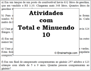 Read more about the article Situação Problema com Adição e Subtração com Total 10