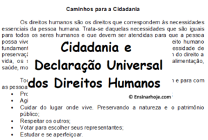Read more about the article Cidadania e Declaração Universal dos Direitos Humanos
