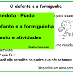 Gênero Textual: Anedota/Piada – O elefante e a formiguinha – Texto e atividades