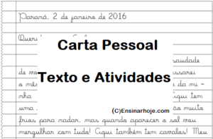 Read more about the article Gênero textual: Carta Pessoal – Texto e Atividades