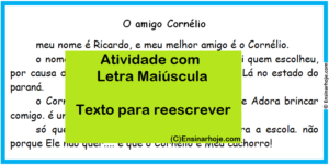 Read more about the article Texto para reescrever – Uso da letra maiúscula