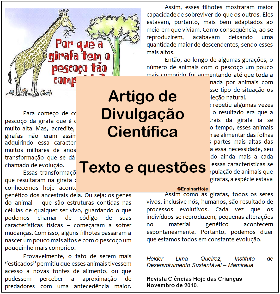 Exemplos De Textos De Divulgação Científica - NAZAEDU