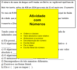 Read more about the article Atividade com ordens, classes, valor relativo e absoluto e decomposição de números