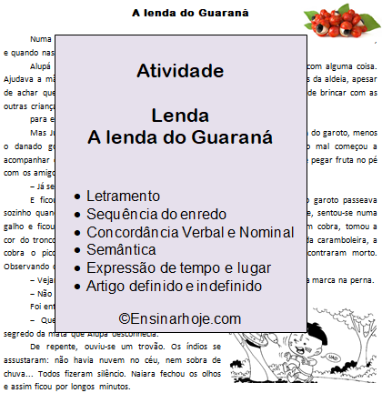 Atividade - Gênero Textual - Lenda: A Lenda do Guaraná