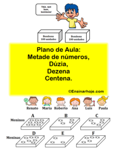 Read more about the article Plano de Aula: metade de números, dúzia, dezena e centena.