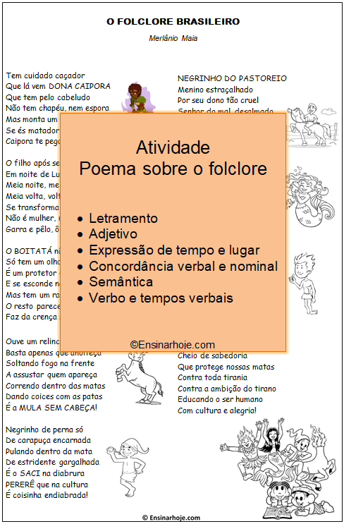 Atividade com Poema: O Folclore Brasileiro