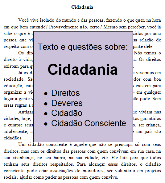 CIDADANIA - TUDO SALA DE AULA - Matemática Interdisciplinar