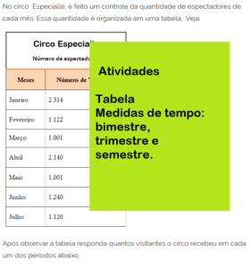 Read more about the article Tabela e Medida de Tempo: bimestre e trimestre