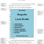 Atividade com Biografia Louis Braille