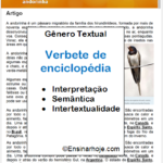 Gênero textual: verbete de enciclopédia – Andorinha