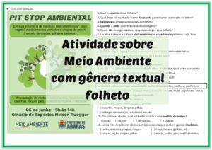 Read more about the article Dia do Meio Ambiente – Atividade com folheto