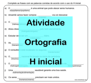 Read more about the article Ortografia H inicial – Atividades