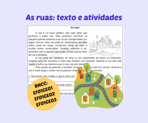Read more about the article As ruas: espaços públicos – Geografia 1º ano – Texto e atividades