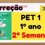 Correção PET 1 – 1º ano – 2ª Semana