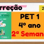 Correção PET 1 – 4º ano – 2ª Semana