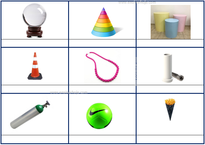 Figuras geométricas espaciais - atividade com cone, cilindro e esfera -  Ensinar Hoje