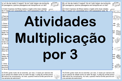 Problemas de Matemática para 3º Ano sobre Multiplicação