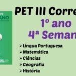 Correção PET III – 1º ano – 4ª Semana