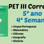 Correção PET III – 5º ano – 4ª Semana