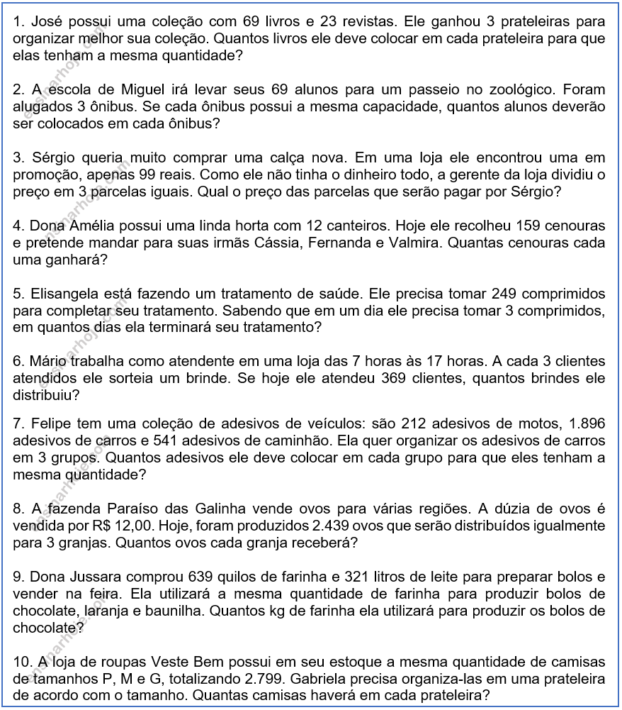 12/08 - 3º ano EF - Matemática - Desenvolvendo estratégias: Multiplicação e  divisão 