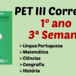 Correção PET III – 1º ano – 3ª Semana