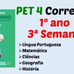 Correção PET 4 – 1º ano – 3ª Semana