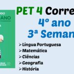 Correção PET 4 – 4º ano – 3ª Semana