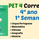 Correção PET 4 – 4º ano – 1ª Semana