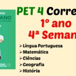 Correção PET 4 – 1º ano – 4ª Semana