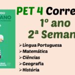 Correção PET 4 – 1º ano – 2ª Semana