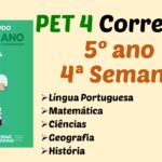 Correção PET 4 – 5º ano – 4ª Semana