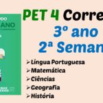 Correção PET 4 – 3º ano – 2ª Semana