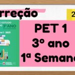 Correção PET 1 – 3º ano – 1ª Semana