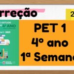 Correção PET 1 – 4º ano – 1ª Semana