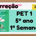 Correção PET 1 – 5º ano – 1ª Semana