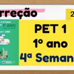 Correção PET 1 – 1º ano – 4ª Semana