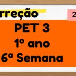 Correção PET 3 – 1º ano – 6ª Semana – 2021