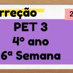 Correção PET 3 – 4º ano – 6ª Semana – 2021