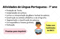 Língua Portuguesa – 1º ano habilidade bncc produção de texto anuncio leitura silabas